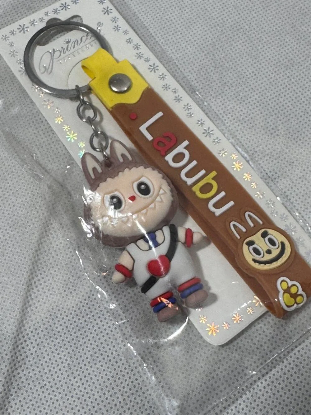 Labubu style keychain with heart